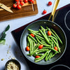 Thyme & Table 12 Inch Fry Pan Non-Stick Black Gold Signature Collection