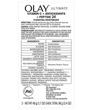 Olay Ultimate Vitamina C + Antioxidantes + Péptido 24 Hidratante, 1.7 oz., paquete de 2.
