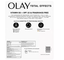 Crema hidratante facial Olay Total Effects FPS 15, sin fragancia, 3.4 oz.