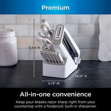 Ninja Foodi Neverdull Premium 12-Piece German Stainless Steel Knife System with Built-In Sharpener, White