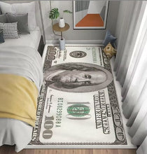 100 Dollar Bill Area Rug, Non-Slip Backing, Water Absorption, Money Print Runner