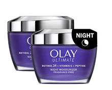 Olay Ultimate Retinol 24 + Vitamina E + Péptido Hidratante de Noche, 1.7 oz., paquete de 2.