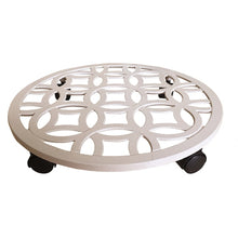 allen + roth 17-in L x 17-in D x 2.7-in H Off-white Plant Caddy