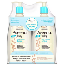 Loción hidratante diaria Aveeno Baby, para piel delicada, sin fragancia, paquete de 2 unidades de 532 ml (18 onzas líquidas).