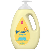 Gel de baño y champú suave para bebés Johnson's de pies a cabeza, sin lágrimas, 1 litro.