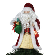 12" LED Fiber Optic Multicolor Santa Christmas Tree Topper, 0.79 lb, by Holiday Time