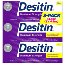 Pasta original Desitin Baby Diaper Rash de máxima potencia, paquete de 3/4.8 oz.