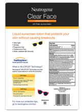 Neutrogena Clear Face Liquid Lotion Sunscreen, paquete de 2