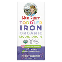 MaryRuth's, Toddler Iron Organic Liquid Drops, 1-3 Years, Grape, 3.5 mg, 2 fl oz (60 ml)