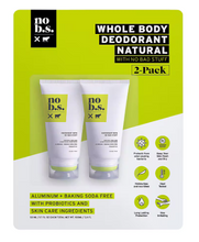 Desodorante natural para todo el cuerpo No BS, 2 unidades/1,7 oz.
