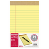 TOPS Junior Legal Notepad, Legal Ruled, Canary Yellow, 5” x 8”, 50 Sheets, 24 Pads