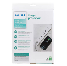 Protector contra sobretensiones Philips de 6 tomas, paquete de 2 - Blanco