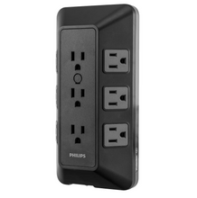 Paquete combinado de regleta/protector contra sobretensiones Philips de 17 tomas - Negro/Gris