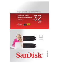 Unidad flash USB 3.0 SanDisk Ultra de 32 GB, paquete de 2.