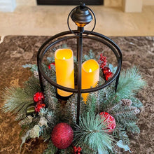 24” Holiday Artificial Centerpiece with LED Candles