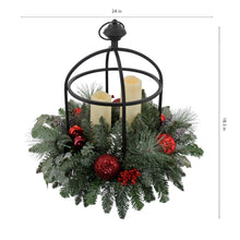 24” Holiday Artificial Centerpiece with LED Candles