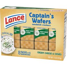 Sandwich Crackers, Captain'S Wafers Cream Cheese and Chives, 8 Packs, 6 Sandwiches Each - Brands For Less USA