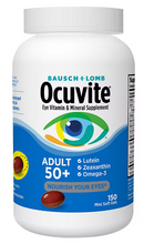 Bausch & Lomb Ocuvite Suplemento de vitaminas y minerales para los ojos para adultos mayores de 50 años, 150 cápsulas.