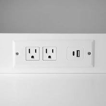 3-Drawer Rolling Cart with USB Power, Two Top Shelves, Built-in Charging Ports