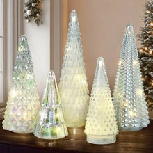 Berkley Jensen 5-Pc. Glass Christmas Trees Set with LED Lights