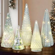 Berkley Jensen 5-Pc. Glass Christmas Trees Set with LED Lights