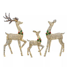 Berkley Jensen Set of 3 Pre-lit Gold Deer with Bells