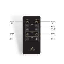 Vela de cera esencial Lumipur, paquete de 6, color blanco lino, con control remoto