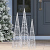 28-36" Cone Trees with Color Changing LED Lights, Set of 3