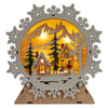 Wooden Holiday Light Up Icons, Snowflake and Tree, Set of 2
