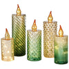 LED Glass Candles, Set of 5