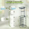 Toilet Paper Holder, Upgraded Toilet Paper Storage Free Standing, Free Standing Tissue Roll Storage Rack for Bathroom, Black