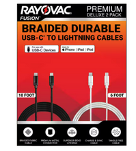 Cables Rayovac USB-C a Lightning, paquete de 2.