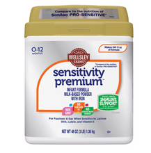 Fórmula infantil en polvo a base de leche Wellsley Farms Sensitivity Premium con hierro, 48 oz.