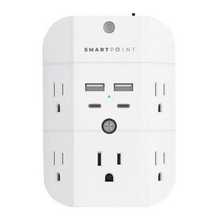 Concentrador de alimentación Smartpoint de 5 tomas con puertos USB y luz nocturna automática
