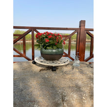 allen + roth 17-in L x 17-in D x 2.7-in H Off-white Plant Caddy