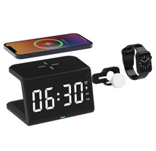 Estación de carga inalámbrica 4 en 1 y reloj despertador Smartpoint con luz nocturna