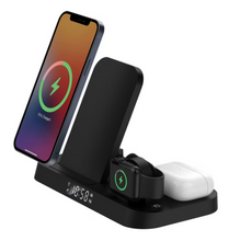 Estación de carga 4 en 1 con reloj despertador plegable Smartpoint