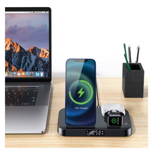 Estación de carga 4 en 1 con reloj despertador plegable Smartpoint