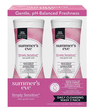Jabón íntimo femenino Summers Eve Simply Sensitive, paquete de 2/15 onzas líquidas.