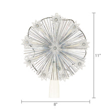 9-Point White Tinsel Star LED Christmas Tree Topper, 7", by Holiday Time