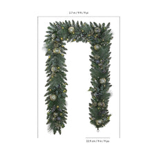 9' Pre-lit LED with Twinkle Artificial Decorated Garland, Metallic