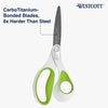 Westcott Carbo Titanium 8 Inch Straight Office Scissors, White, 1-Count