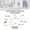 Better Homes & Gardens Clean Modern Style Wall Mount Toilet Paper Holder Satin Nickel Finish