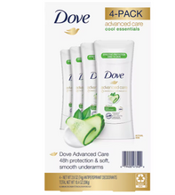 Desodorante Dove Advanced Care Cool Essentials, paquete de 4.