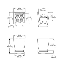 Maceta Acadia de 18 pulgadas, paquete de 2