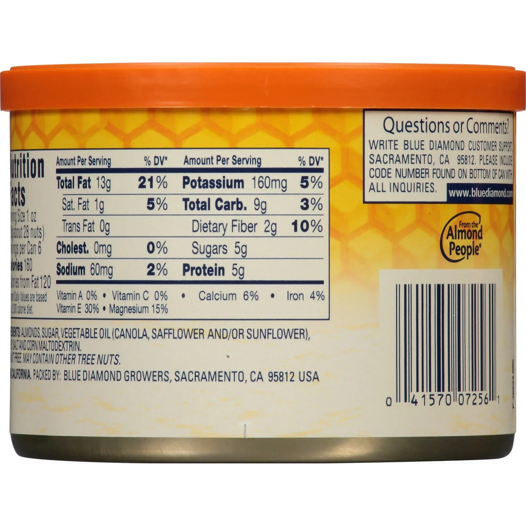 Blue Diamond Almonds Honey Roasted Flavored Snack Nuts perfect for sna ...