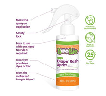 Spray líquido para la dermatitis del pañal Boogie No-Rub con óxido de zinc, 50 ml