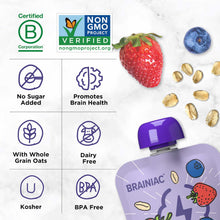 Brainiac Fruit and Oat Smoothie Pouches, 20 pk.