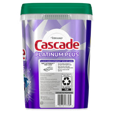 Cápsulas de detergente para lavavajillas Cascade Platinum Plus ActionPacs, aroma fresco, 82 unidades.