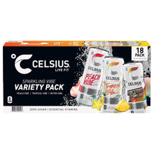 Celsius Sparkling Energy Drink, Variety Pack, 12 fl oz, 18-count